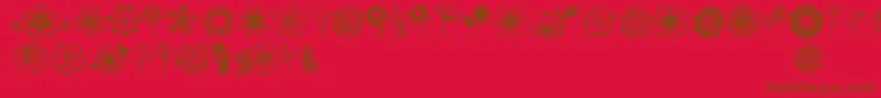 フォントJandaflowerdoodles – 赤い背景に茶色の文字