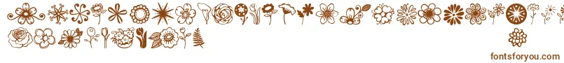 Czcionka Jandaflowerdoodles – brązowe czcionki
