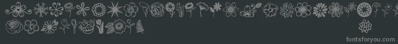 Jandaflowerdoodles Font – Gray Fonts on Black Background