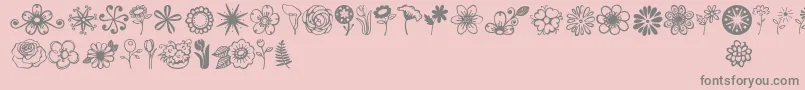 Fonte Jandaflowerdoodles – fontes cinzas em um fundo rosa