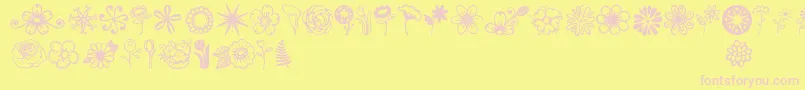 Jandaflowerdoodles Font – Pink Fonts on Yellow Background