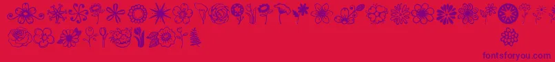 Jandaflowerdoodles Font – Purple Fonts on Red Background