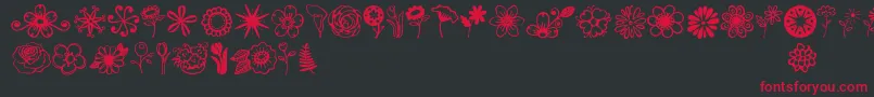 Шрифт Jandaflowerdoodles – красные шрифты на чёрном фоне