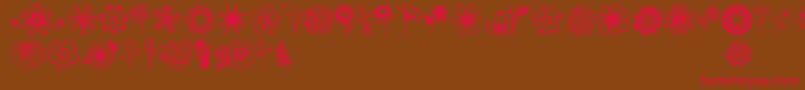 Jandaflowerdoodles-fontti – punaiset fontit ruskealla taustalla