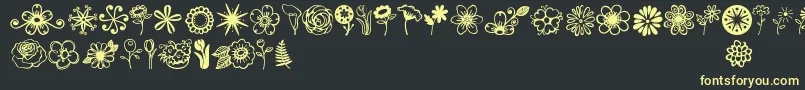 Jandaflowerdoodles Font – Yellow Fonts on Black Background