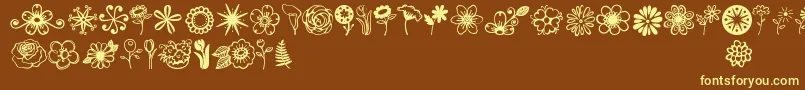 Jandaflowerdoodles Font – Yellow Fonts on Brown Background