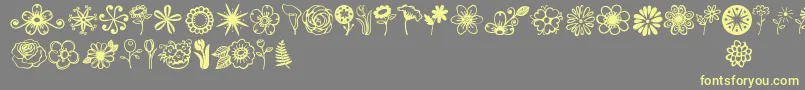 Czcionka Jandaflowerdoodles – żółte czcionki na szarym tle