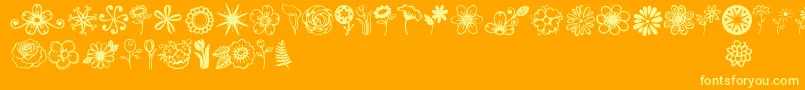 Jandaflowerdoodles Font – Yellow Fonts on Orange Background
