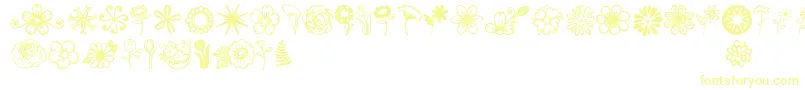 Czcionka Jandaflowerdoodles – żółte czcionki