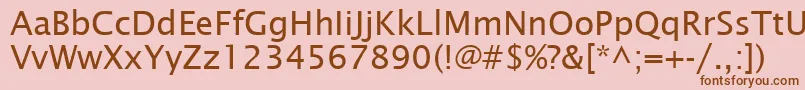 Lucidasantcy Font – Brown Fonts on Pink Background