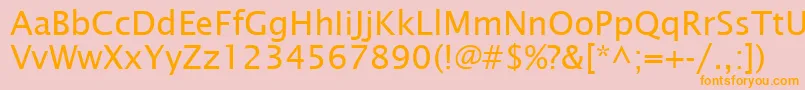 Lucidasantcy Font – Orange Fonts on Pink Background