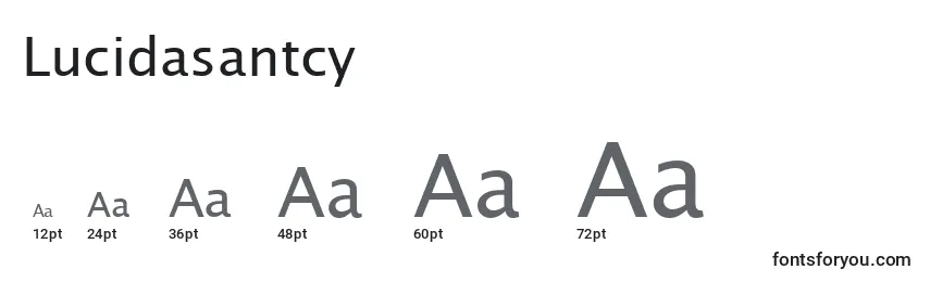 Lucidasantcy Font Sizes
