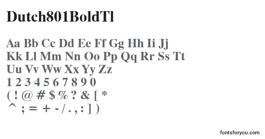 A fonte Dutch801BoldTl – alfabeto, números, caracteres especiais
