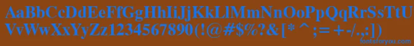 Dutch801BoldTl Font – Blue Fonts on Brown Background