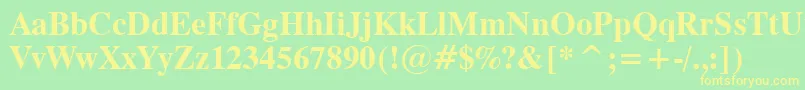Dutch801BoldTl-Schriftart – Gelbe Schriften auf grünem Hintergrund