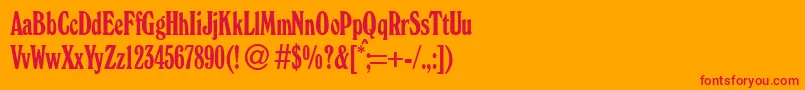 WonderdbNormal-Schriftart – Rote Schriften auf orangefarbenem Hintergrund