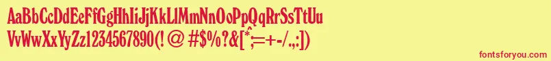 WonderdbNormal Font – Red Fonts on Yellow Background
