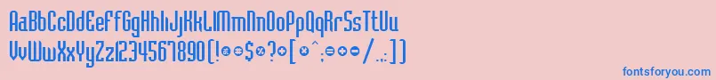 フォントBelushiRegularDb – ピンクの背景に青い文字