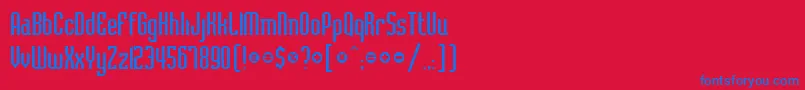 BelushiRegularDb Font – Blue Fonts on Red Background