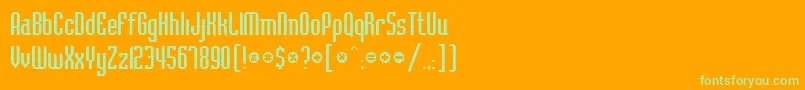 Шрифт BelushiRegularDb – зелёные шрифты на оранжевом фоне