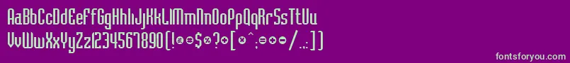 フォントBelushiRegularDb – 紫の背景に緑のフォント