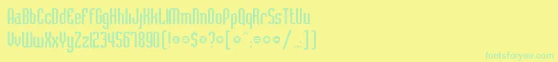 BelushiRegularDb Font – Green Fonts on Yellow Background