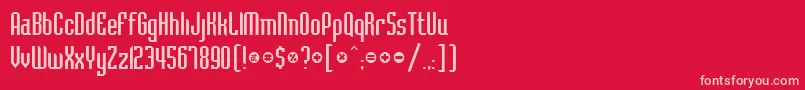 BelushiRegularDb-fontti – vaaleanpunaiset fontit punaisella taustalla