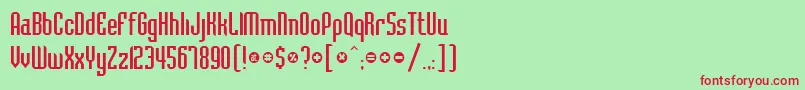 BelushiRegularDb-fontti – punaiset fontit vihreällä taustalla