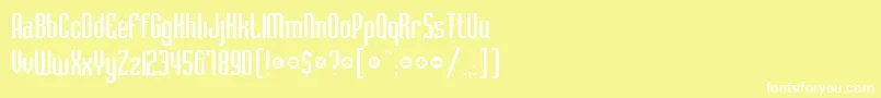Шрифт BelushiRegularDb – белые шрифты на жёлтом фоне