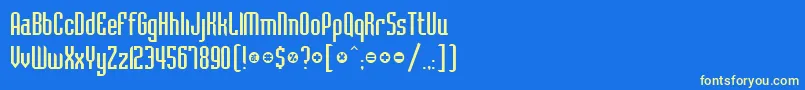 フォントBelushiRegularDb – 黄色の文字、青い背景