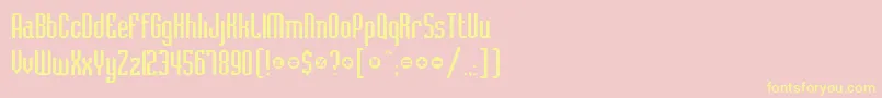 BelushiRegularDb-Schriftart – Gelbe Schriften auf rosa Hintergrund