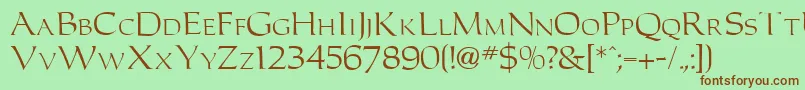 C653DecoRegular Font – Brown Fonts on Green Background