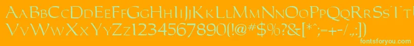 C653DecoRegular Font – Green Fonts on Orange Background