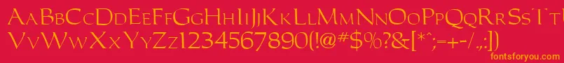 C653DecoRegular Font – Orange Fonts on Red Background