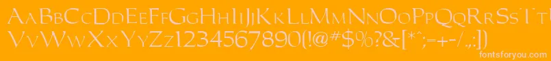 Fonte C653DecoRegular – fontes rosa em um fundo laranja