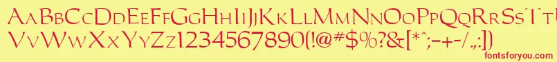 Czcionka C653DecoRegular – czerwone czcionki na żółtym tle