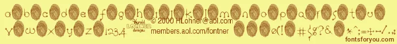 RingpinTrialVersion Font – Brown Fonts on Yellow Background