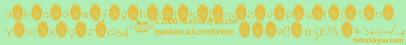 RingpinTrialVersion Font – Orange Fonts on Green Background