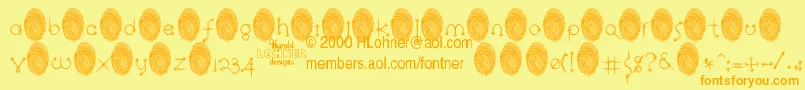 RingpinTrialVersion Font – Orange Fonts on Yellow Background