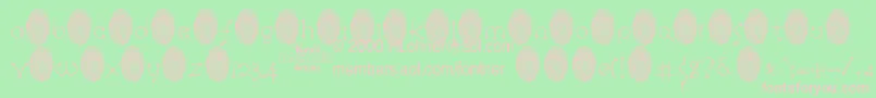 RingpinTrialVersion-fontti – vaaleanpunaiset fontit vihreällä taustalla
