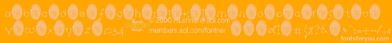 RingpinTrialVersion-Schriftart – Rosa Schriften auf orangefarbenem Hintergrund