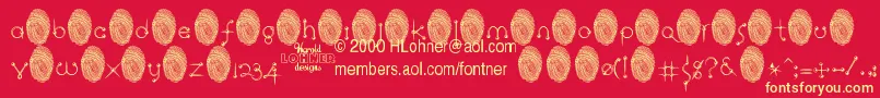 RingpinTrialVersion Font – Yellow Fonts on Red Background