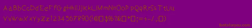 Handeer Font – Brown Fonts on Purple Background