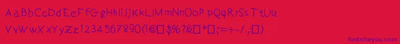 Handeer Font – Purple Fonts on Red Background