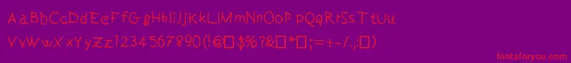 Handeer Font – Red Fonts on Purple Background