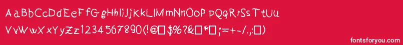 Handeer Font – White Fonts on Red Background