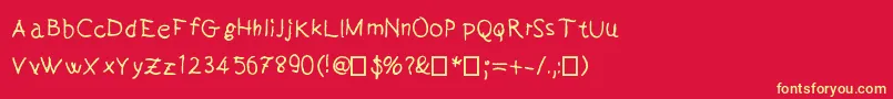 Handeer Font – Yellow Fonts on Red Background