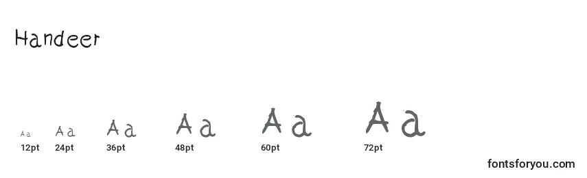 Handeer Font Sizes