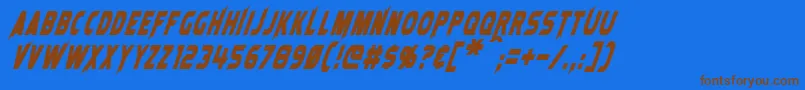 Więcej informacji o czcionce LaserRodItalic Czcionka LaserRodItalic – brązowe czcionki na niebieskim tle
