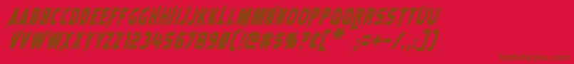 LaserRodItalic Font – Brown Fonts on Red Background